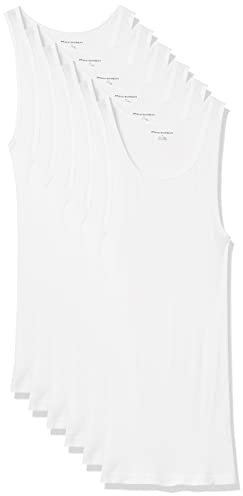 Amazon Essentials Camisetas Interiores Ligeras sin Mangas Hombre, Pack de 6, Blanco, S