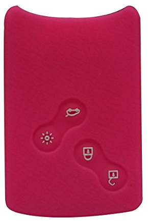Happyit 4 Boutons Housse de Protection à Clé en Silicone pour Renault Clio Scenic Megane Duster Sandero Captur Twingo koleos Télécommande (Rose Rouge)