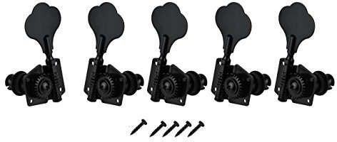 FLEOR - Set di 5 testine per basso elettrico a 5 corde, 4R1L, colore nero