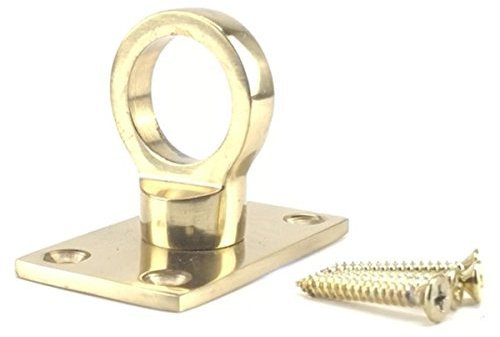20mm Polished Brass Decking Rope Eye Plate. Rope Post Fitting Rope End Fixing