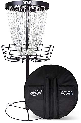 MVP Disc Sports Black Hole Pro 24-Chain Portable Disc Golf Basket with Transit Bag