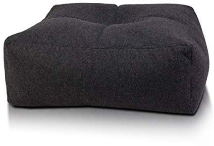 Ecopuf Luca - Sitzhocker Filz Hocker Dekohocker Sitzwürfel Fußhocker Sitzkissen Pouf Ottomane Fußbank Größen 75 X 30 cm Farbe Graphit