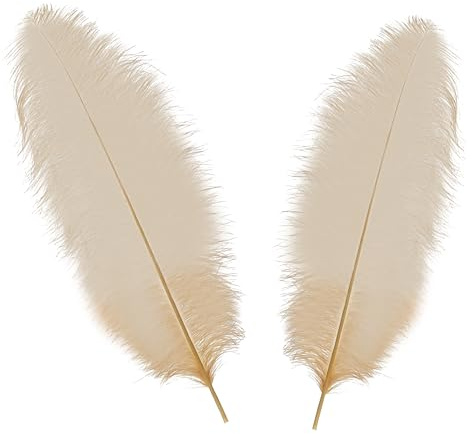WedDecor Large Real Ostrich Feathers 50–60cm – Gold Natural Plumes for Table Centerpieces, Dressmaking, Fashion Accessories, Hats, DIY Crafts & Wedding Decoration, 10pcs