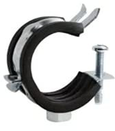 Gelenkrohrschelle mit Schallschutzeinlage galvanisch verzinkt Schnellverschluss M8 Gewinde Schlauchschelle Schraubrohrschelle Stockschraube (25, 26-28 mm 3/4)