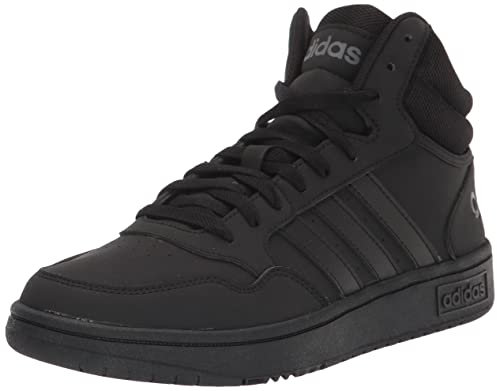 adidas Men's Hoops 3.0 Mid Basketball Shoe, Black/Black/Grey, 11.5