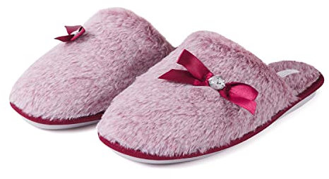 PERLETTI Pantofole Invernali da Donna Grigio Perla - Ciabatte da Casa Morbide Rosa Antico - Calda Pantofola - Ciabattine Moda Autunno Inverno Suola Antiscivolo (Rosa Antico, 40 EU)