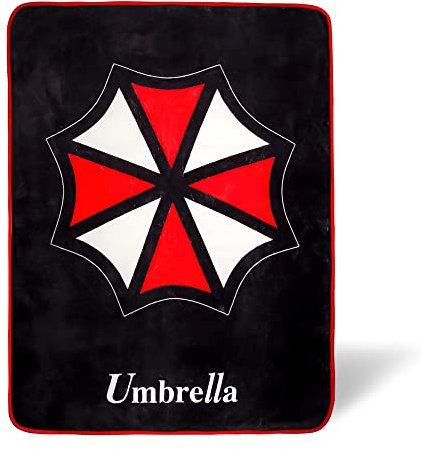 Just Funky Resident Evil Regenschirm-Fleece-Überwurfdecke, 114,4 x 152,4 cm, Schwarz, Queen