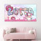 timalo Cooles Poster mit Namen für Mädchen Einhorn | Süßes Kinderzimmer Bild für Teenager Graffiti Wandbild Wandtattoo Wandposter Kinder Donut personalisiert | candy1-1-B120xH61cm