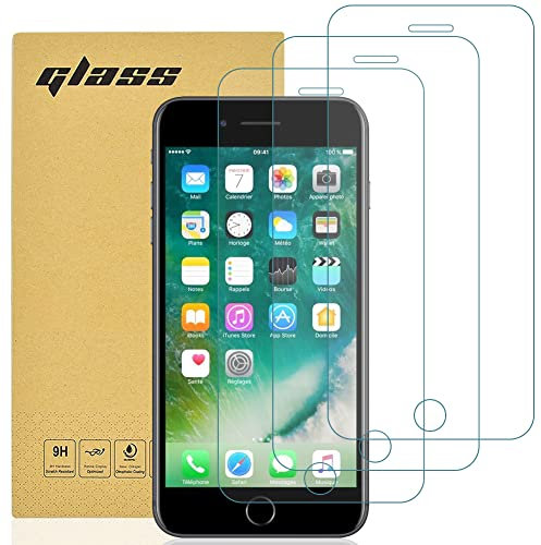 gueche 3 Stück für iPhone 6 Plus, iphone 6s Plus, iphone 7 Plus, iphone 8 Plus Schutzfolie, Frei von Kratzern, HD Displayschutzfolie, Ultrabeständig, Panzer Schutz Glas Splitterfest schutzglas