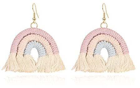 YasiIm Böhmische Regenbogen-Quasten-Ohrringe, 3-stöckig, Fransen, Statement-Hängeohrringe für Damen, Schmuck, Mode, Valentinstag, Geburtstag, Party-Geschenk, Metall