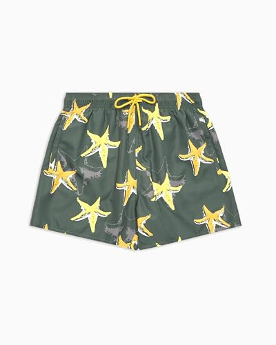 Emporio Armani Herren Mid Boxer Badehose, Climbing Pr.Seestern, S 7-9