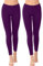 OCERA Damen Leggings Lang aus atmungsaktiver Viskose Violett Gr. L (44/46) 2er Pack