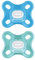MAM Comfort Schnuller im 2er-Set, besonders kleiner und leichter Baby für Früh- & Neugeborene aus 100% Silikon, mit weichem SkinSoft Saugteil & Schnullerbox, 0+ Monate, blau/türkis