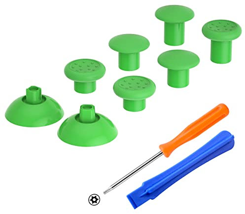 eXtremeRate ThumbsGear Levette Analogiche per Xbox Series X&S Controller,Analogici Stick Ergonomico Intercambiabile per Xbox One Elite/S/X/Standard Joystick-3 Altezze(Verde)