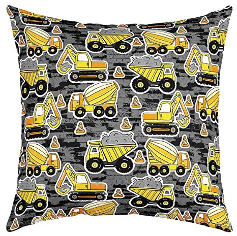 Homewish Bagger Wurf Kissenbezug für Jungen Juvenile Equipment Truck Kissenbezug 45x45cm,Cartoon BAU Traktor Kissenbezug Fahrzeug Dekorative Kissenbezug für Sofa Couch