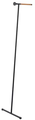 YAMAZAKI 5973 TOWER Lehnender Kleiderständer zum Dampfbügeln, schwarz, Stahl/Holz/Silikon, minimalistisch, 47 x 38,5 x 162 cm (L x B x H)