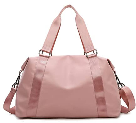 FANDARE Ultraleicht Reisetaschen Handgepäck Sporttasche für Damen und Herren Schultertasche Übernachtung Sporttasche Weekender Kliniktasche Handtaschen Schwimmtasche Trainingstasche Rosa