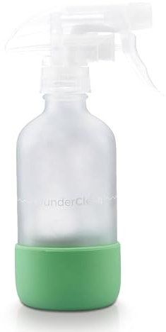 Wundermix – WunderClean Sprühflasche Glas (240ml) zum Befüllen • Glas-Sprühflasche mit Silikon-Bruchschutz • Ideal für WunderClean Reiniger • Sprayflasche leer