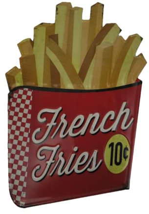 Blechschild Pommes Frittes French Fries Küche Küchenschild 10 Cent Nostalgie Werbeschild Mertallschild