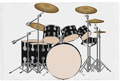 Jazz Drum (2) Tischsets Set von One Size Imitation Leinen Hitzebeständige Tischsets Rutschfest Waschbar Tischsets 30,5 x 45,7 cm für Esszimmer Küche Party Dekor