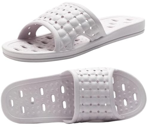 Czgcpyc Badepantoffeln mit Drainagelöchern, Schnell Trocknende, Rutschfeste Hausschuhe, Schlafsaal, Zuhause, Badezimmer, Hausschuhe, Unisex, Lila