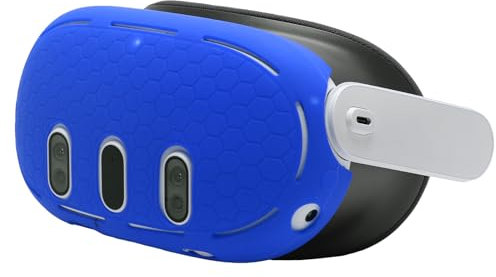 NUHFUFA Silikon-Schutzhülle für Ques3, VR-Headset, VR-Zubehör, Anti-Staub, Kratzfest, kompatibel mit Ques3 Front-Kopfhörer (blau)
