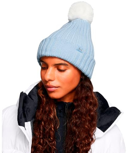 Under Armour 1386637-464-OSFM W Halftime Pom Beanie Nimbus Blue OSFM