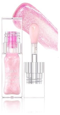 Pakivs Color Change Lip Glow Oil,Hydrating Plumping Lip Gloss Lip Oil,Glitter Shine Liquid Lipstick Moisturizing Lip Gloss Tint for Lip Care for Women