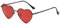 WDZAYXC Polarisierte Herz geformte Sonnenbrille für Damen Vintage Metallrahmen Nette Gläser für Party und Festival(schwarz/Rot)