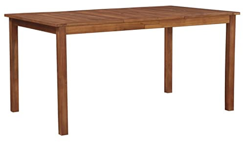 ShCuShan Gartentisch 150x90x74 cm Gartentisch Ausziehbar TerrassenmöBel Tisch Outdoor Balkontisch Garten MöBel DraußEn Akazie Massivholz