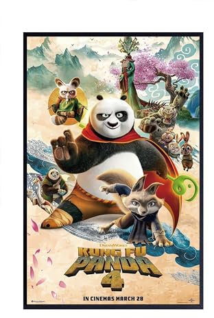 TESIOON Theissen Kung Fu Panda 4 Mvoie Poster, Poster für Schlafzimmer, Wanddekoration, mattes Poster, rahmenloses Geschenk, 28 x 43 cm