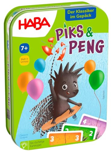 HABA Piks & Peng - Knalliges Kartenspiel für die ganze Familie - Spannender Wettkampf mit einfachen Regeln ab 7 Jahren - Ideal für unterwegs - 2011102001