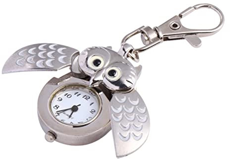 SAFIGLE 1stück Katzenaugen Taschenuhr Im Eulen-Design Kreativer Schlüsselanhänger Mit Analoger Anzeige Portabel Und Für Und Alltägliche Verwendung