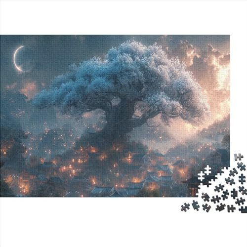 lihuogongsio Baum 1000 Teile Puzzle Welt Baum Impossible Für Erwachsene Hochwertiger Puzzle Fantasy Schöne Geschenkidee DIY Kreative Unterhaltung Spielzeug Dekoration 1000pcs (75x50cm)