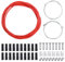 Cavo Freno Bicicletta Universale 2.5M, Guaina per Cavi Cambio Bici 2M, 1.1/1.7M Filo Freno Anteriore Posteriore, 1.55/2.1M Cavo Deragliatore, Kit Guaina Freni per Bici da Montagna da Strada (Rosso)