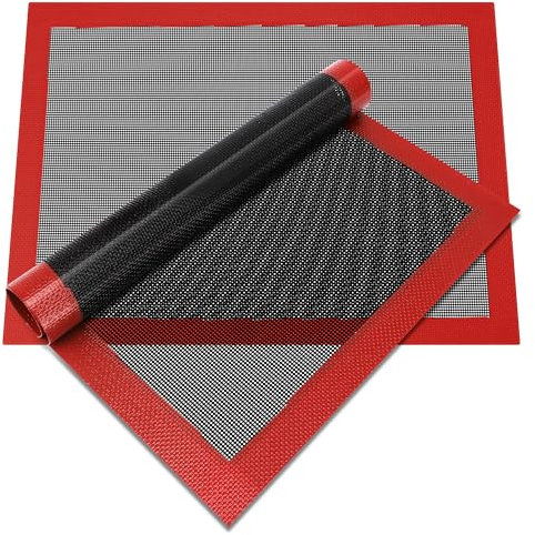 MEKOTRIN Tapis de Cuission en Silicone, 2 Pièces 30x40cm Tapis de Cuisine pour Four Onde Anti-Adhésif, Patisserie Accessoire pour Biscuits Gâteaux Pain Choux