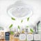 AJZXQM Ventilador de Techo con Luz y Mando a Distancia, Lampara Ventilador Techo Regulable Dormitorio de 75W, Moderno Ventilador Techo Silencioso, Giratorio 360°, 6 Velocidades, Temporizador, Blanco