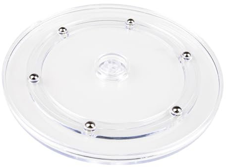 Yatinkim 10 cm Clear Mini Acrylic Turntable Lazy Susan Multi-use Base Round Swivel Stand Kitchen Display Cupboards for Counter Living Room Table Decorating 360°