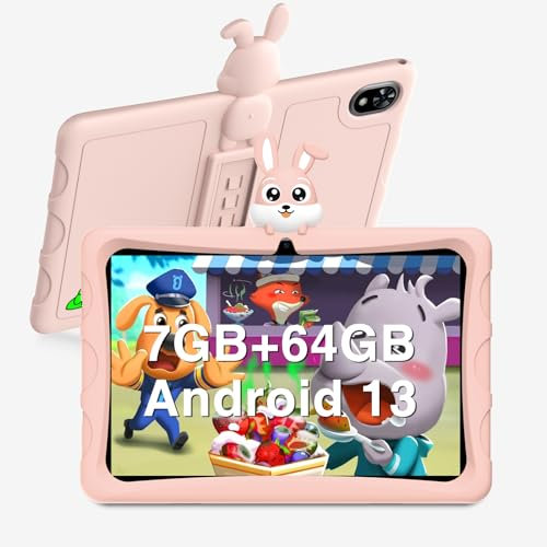 DOOGEE U9 Kid Tablet 10 Pulgadas, Tablet para Niños; Android 13 Tablet 7GB+64GB(TF 1TB), Google GMS Tablet Infantil, Quad-Core, 5060mAh, WiFi 6, BT5.0, Tablet pc con Funda de EVA Rosa