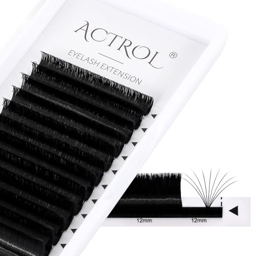 ACTROL Easy Fan Lashes Eyelash Extensions 0.03 C 60° Curl 9-16mm Mixed Tray Mink Volume Premade Russian Lashes 3D-20D Withstand 100℃