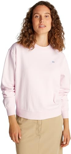 Tommy Hilfiger Donna Felpa Contrast Flag Regular Fit, Rosa (Light Pink), XXXL