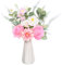 Tifuly Artificial Fake Flowers in Vase,Pink Roses Artificial Flowers with Vase,Silk Flowers Bouquet for Table Centrepiece Home Office Wedding Decoration