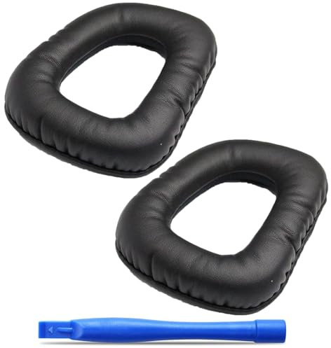 Ersatz Ohrpolster für Logitech G430 / G35 / G930 / F450 Polster,Kopfhörer Polster aus Kunstleder für Over Ear Headphones