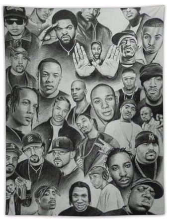 Poster Rap-Sänger, Hip-Hop, All-Star, Kunstdruck, Gemälde, Tapisserie, Wandteppich, Schlafzimmer, Heimdekoration, Geschenk, Raum, ästhetisch, 76,2 x 101,6 cm, 3 Stück