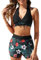 Tuopuda Costumi Donna Mare Due Pezzi Vita Alta Costume Contenitivo Pancia Estivo Swimsuit Tankini Beachwear per Mare Spiaggia Piscina Party Vacanza, Nero-D, L