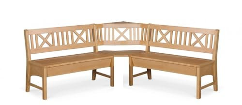 Imebel Küchen Kollektion Essgruppe Frühstückecke Holz Buche Eckbank Kuchenbank Massivholz Merlin (175x175 cm)