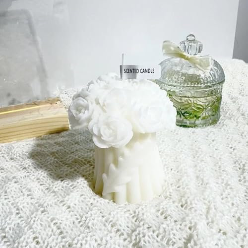 Bougie parfumée en forme de bouquet de roses pour Saint-Valentin, anniversaire, décoration d'intérieur