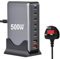 Hub di ricarica USB C da 500 W, GaN III 8 porte USB-C stazione di ricarica Hub con 6 porte USBC e 2 porte USB A, supporta Max PD100W compatibile con MacBook Pro, Steam Deck, iPhone 16/15/14 serie iPad