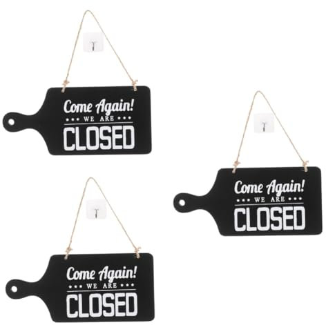 Plaque de porte double face en bois, panneau ouvert rétro, panneau fermé multifonction, accessoires d'extérieur, accessoires de magasin, panneau We Are Close, signalisation de bureau Vintage/627, 3 pi