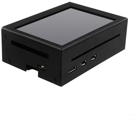 HomeVortex Pantalla táctil LCD de 3.5 pulgadas 480 x 320 60 FPS para modelos Raspberry Pi 3 4 5, monitor de pantalla táctil con carcasa de metal, ventilador de refrigeración activo, disipador de calor